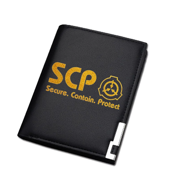 SCP Secure Contain Protect Print Unisex Long Purse Pu Leather Short Wallet SCP ID Card Holder Women Money Bag Coin Change Purses