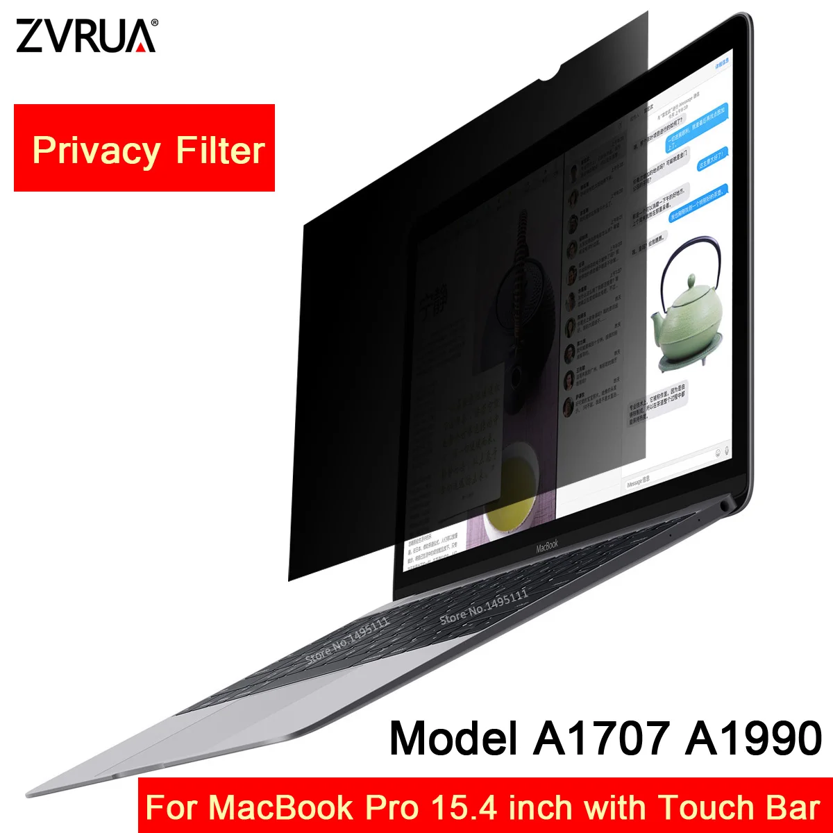 For 2016/2017/2018 MacBook Pro 15.4 inch with Touch Bar Model A1707 A1990, Privacy Filter Screens Protective film (342mm*223mm)