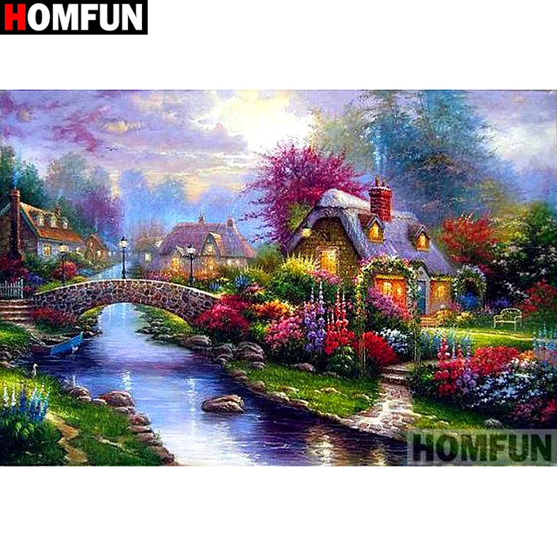 HOMFUN Full Square/Round Drill 5D DIY Diamond Painting \