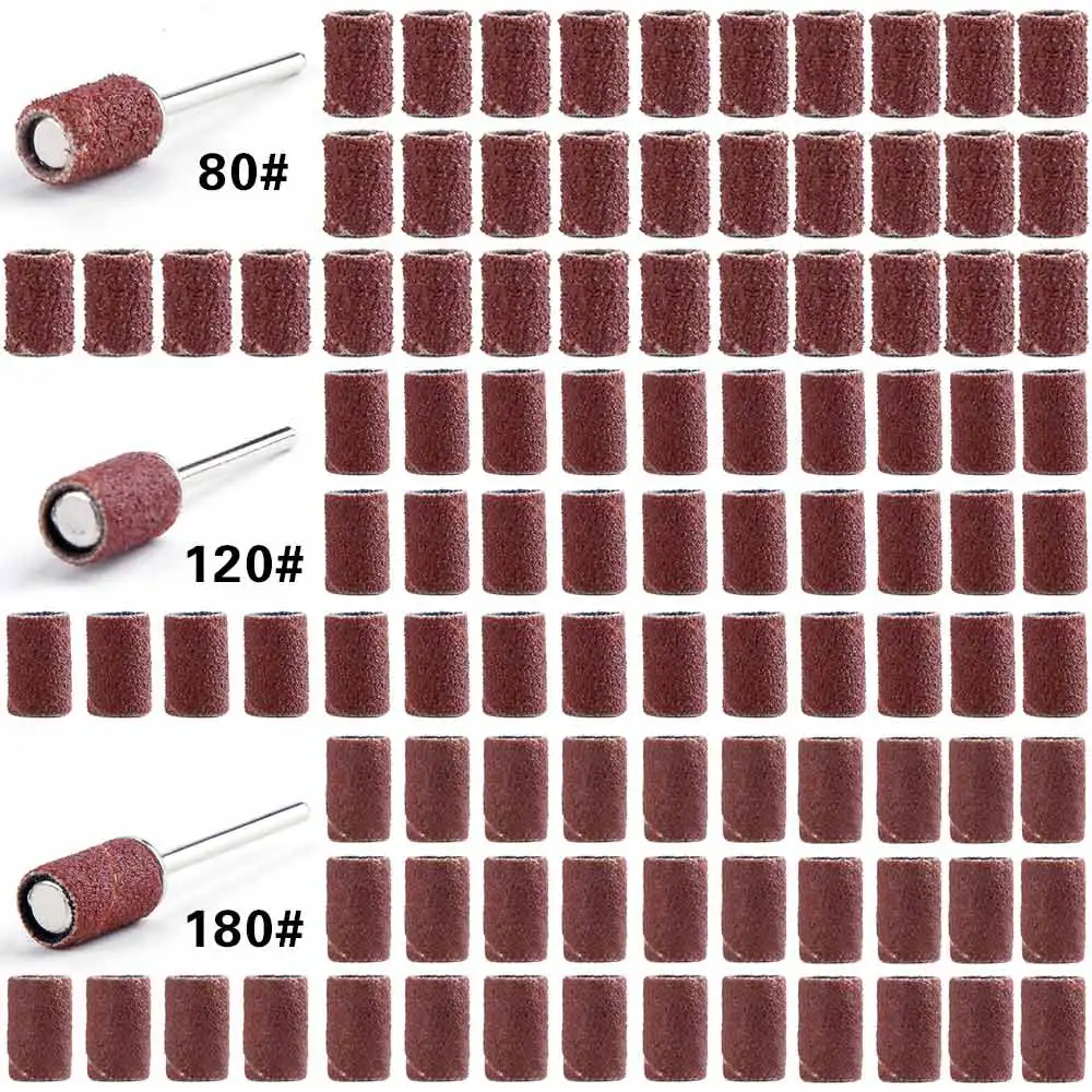 300Pcs 80 #120 #180 # Nail Schuurbanden Elektrische Manicure Boor Machine Accessoire Apparatuur Voor Manicure Polijsten nagelvijlen