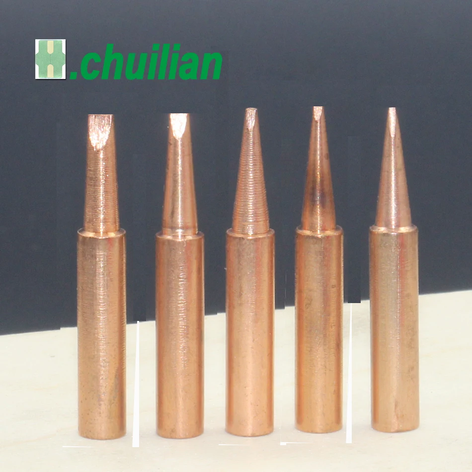 5pcs 900M-T-0.8D  1.2D 2.4D 3.2D 4.2D pure copper iron tip welding tip For HAKKO SAIKE ATTEN AOYUE YIHUA Station Iron