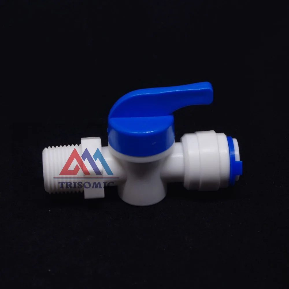 3/8 "Inline Cepat Fitting, 3/8 "Male Thread Ball Valve Fitting Cepat Akuarium Koneksi Filter Air RO Reverse Osmosis System