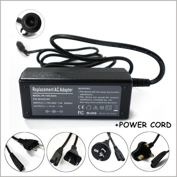 

Laptop Charger 65W AC Adapter Carregador Portatil Power Supply Cord For Caderno HP ProBook 430 440 450 455 645 650 655 G1 G2