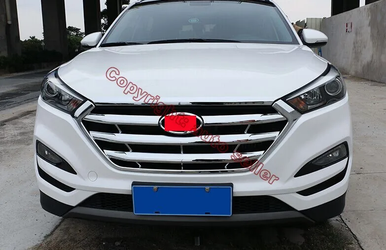 ABS Chrome Front Grille Cover Trim For Hyundai Tucson 2016 2017 Car Accessories Stickers