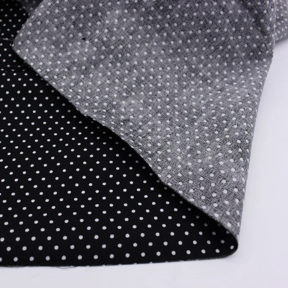 Black Fabric White Dot Printed,Tilda DIY Handmade Sewing Baby Patchwork Dress Toy Tissue Textile