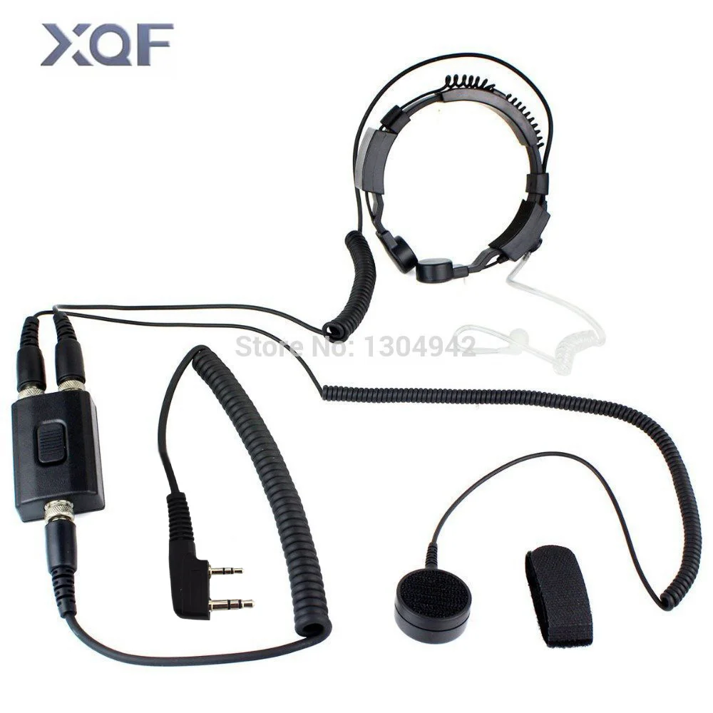 

Professional Military Police FBI Throat Microphone Covert Acoustic Tube Earpiece Headset 2pin for KENWOOD Radio baofeng BF UV-5R