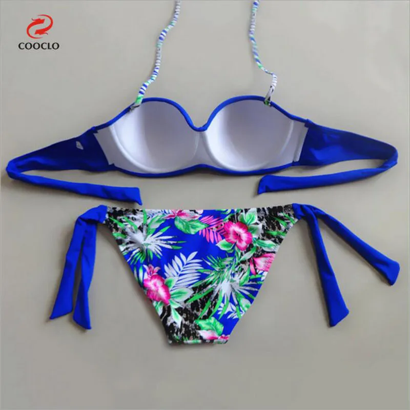 Cooclo nowy sexy Bikini kobiety strój kąpielowy stroje kąpielowe Halter Bikini lato Bikini drukuj Biquini strój kąpielowy Maillot de Bain Femme