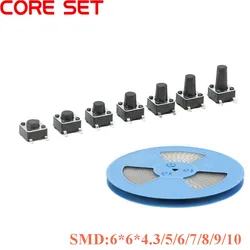 20PCS 6x6mm Panel PCB Tactile Tact Mini Push Button Switch SMD 4pin Micro switch 6x6x4.3/5/6/7-10 MM 6*6*4.3MM 5MM 6MM 7MM-10MM