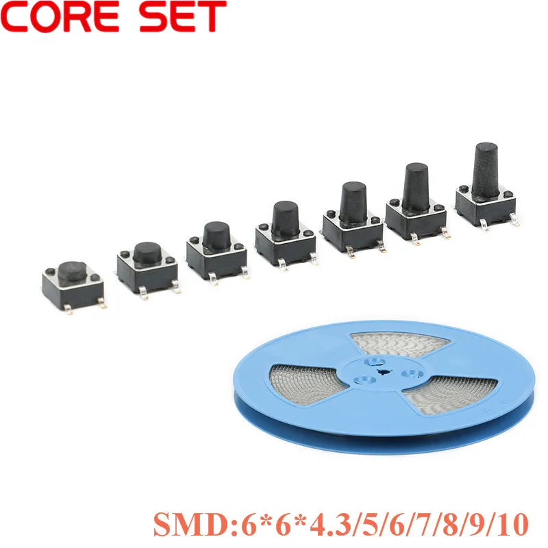 20 sztuk 6x6mm panelu PCB dotykowy takt mini przycisk przełącznik SMD 4pin mikro przełącznik 6x6x4.3/5/6/7-10 MM 6*6*4.3MM 5MM 6MM 7 MM-10 MM