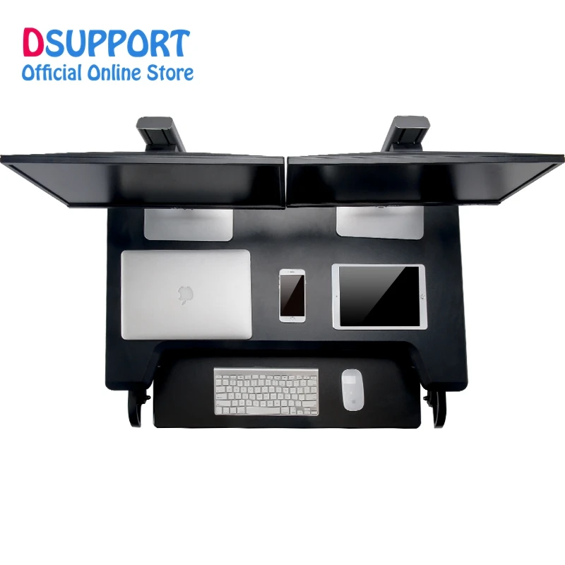 EasyUp ความสูงปรับนั่งขาตั้ง Riser พับโต๊ะแล็ปท็อปโน้ตบุ๊ค/Stand Monitor พร้อมถาดคีย์บอร์ด ID- 36