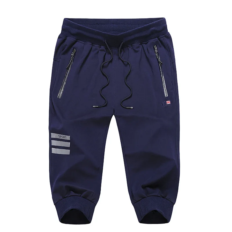 L-9XL Oversized Men's SweatPants Loose Galf Length Pants Solid Plus Size Casual Stretch Cropped Pants Men Jogging Pants BGMT201