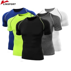 Fitness Shirts Male Running Tights Short Sleeved Basketball Tee Sport Thermal Underwear Bodybuilding Jerseys Quick Dry Clothes