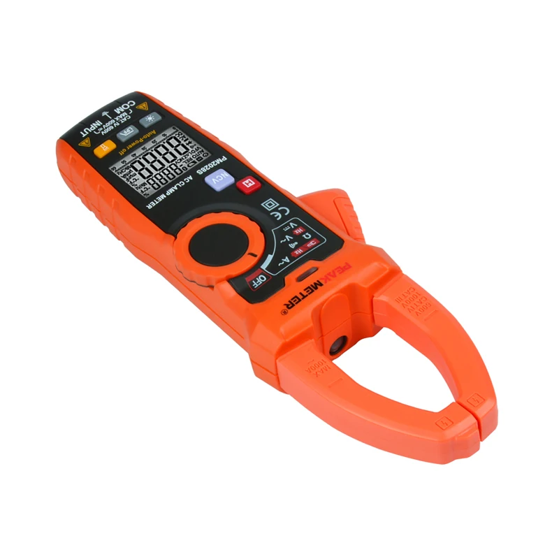 PEAKMETER PM2028S Digital Clamp Meter 6000 Count Multimeter AC DC Volt Ohm Amp meter Frequency Tester NCV LPF  Data hold backlig