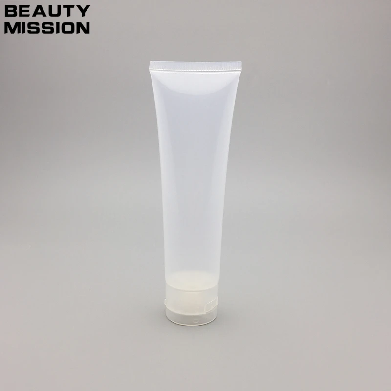 BEAUTY MISSION 100ml Clear Soft Tube Empty Cosmetic Containers For Cream Lotion Shampoo Facial Cleanser