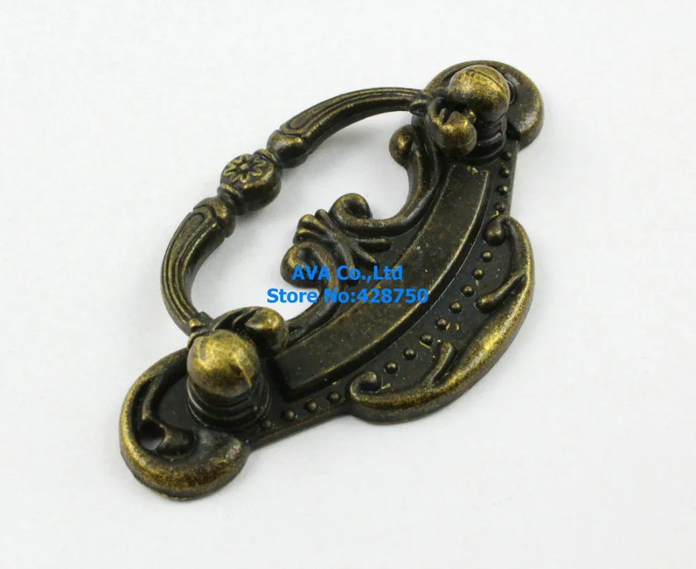 20 Pieces Antique Brass Furniture Handle Cabinet Knob Jewelry Box Handle Knob Drawer Pull / 77x35mm