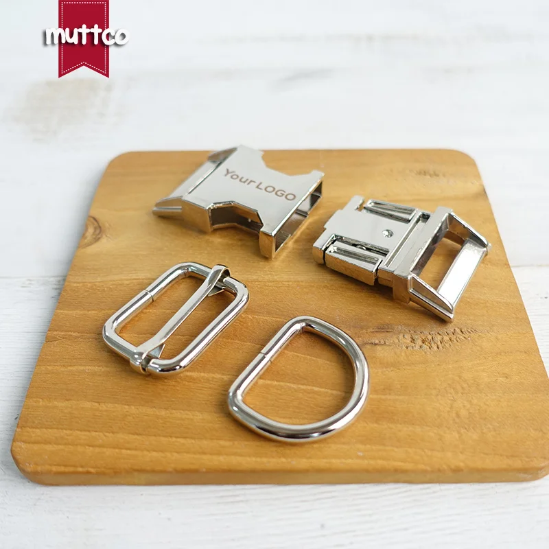 20sets/lot (metal buckle+adjust buckle+D ring/set) DIY Dog Collar necklace supplies 25mm environmental engraved buckle 4 colors