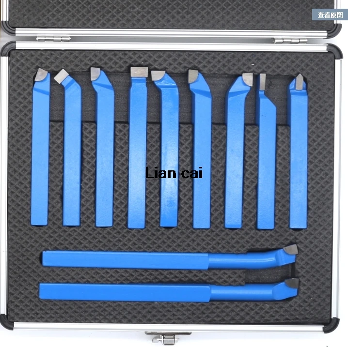 11pcs Metal Lathe Turning Tool Lathe Tool Rod Industrial Carbide Welding CNC Carbide Brazed Tipped Cutter Tool Bit Cutting Kit