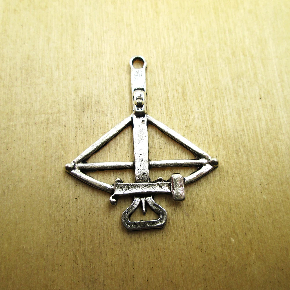 8pcs- 40x34mm crossbow Charms  Daryl  crossbow  Charms pendants   DIY necklace/ bracelets  charms antique silver tone