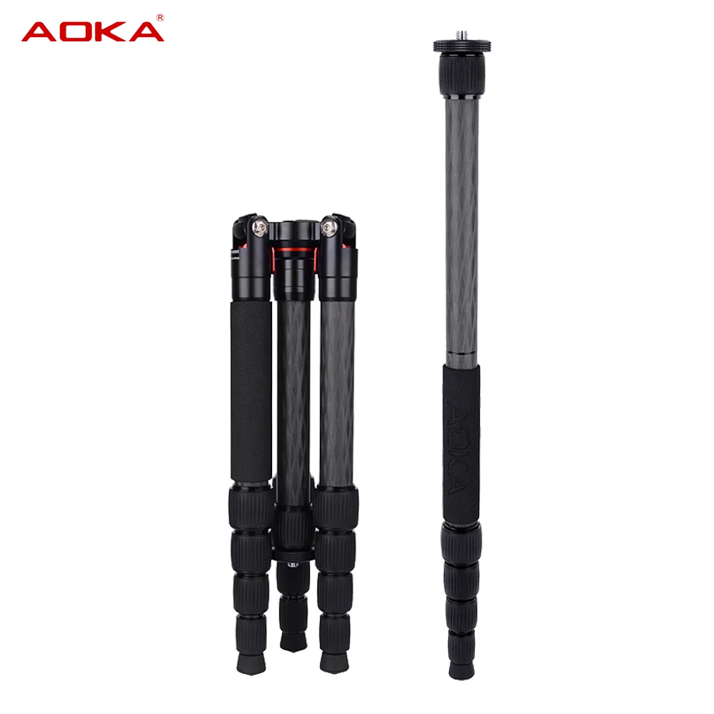 حامل ثلاثي القوائم من ألياف الكربون للكاميرا ، متين ، خفيف الوزن ، بانورامي ، مدمج ، احترافي ، رأس كروي 360 درجة