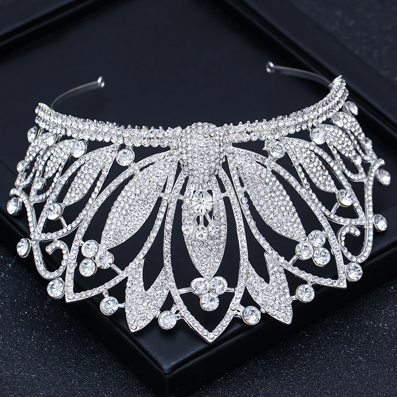 Princess Queen Wedding Tiaras Crowns Luxury Rhinestone Crystal Women Pageant Prom Crown Headpiece Bridal Hair Accessories