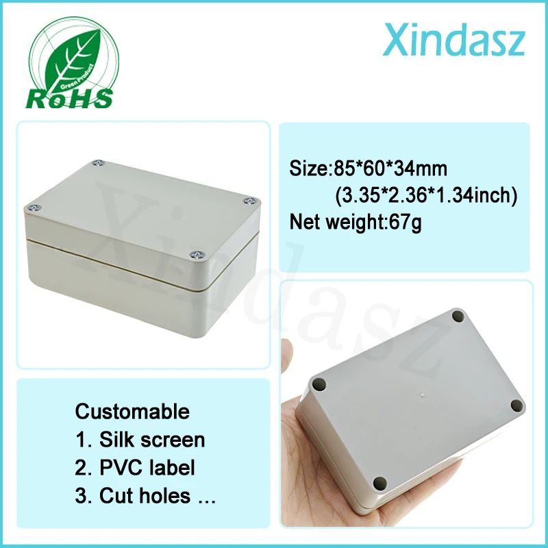 

5pcs 85*60*34mm abs plastic waterproof box electronics enclosures for electronics electric switch box