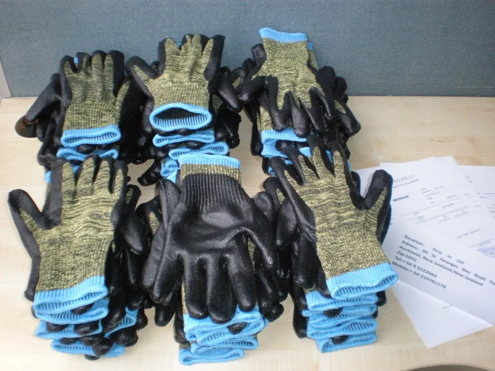 Heat Resistant BBQ Work Gloves Aramid Fiber Steel HPPE Barbecue Safety Glove Heavy Duty Foam Nitrile Anti Cut Proof