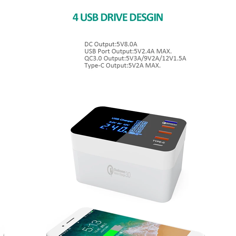 INGMAYA สมาร์ท USB Qi Wireless Charging Station Quick Charge 3.0สำหรับ iPhone X Samsung S8 Edge Huawei Nexus Mi อะแดปเตอร์ AC