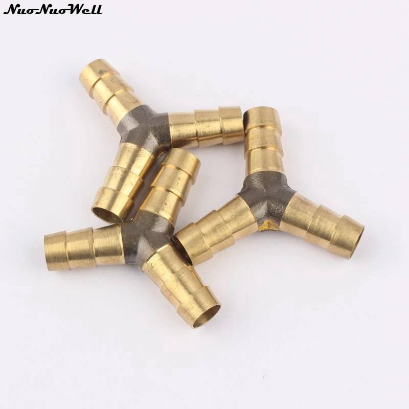 5pcs Copper Y Connectors Hose Splitters Pagoda Tee Joint Brass Connectors Micro Irrigation Systems Corrosion Resistant Joint