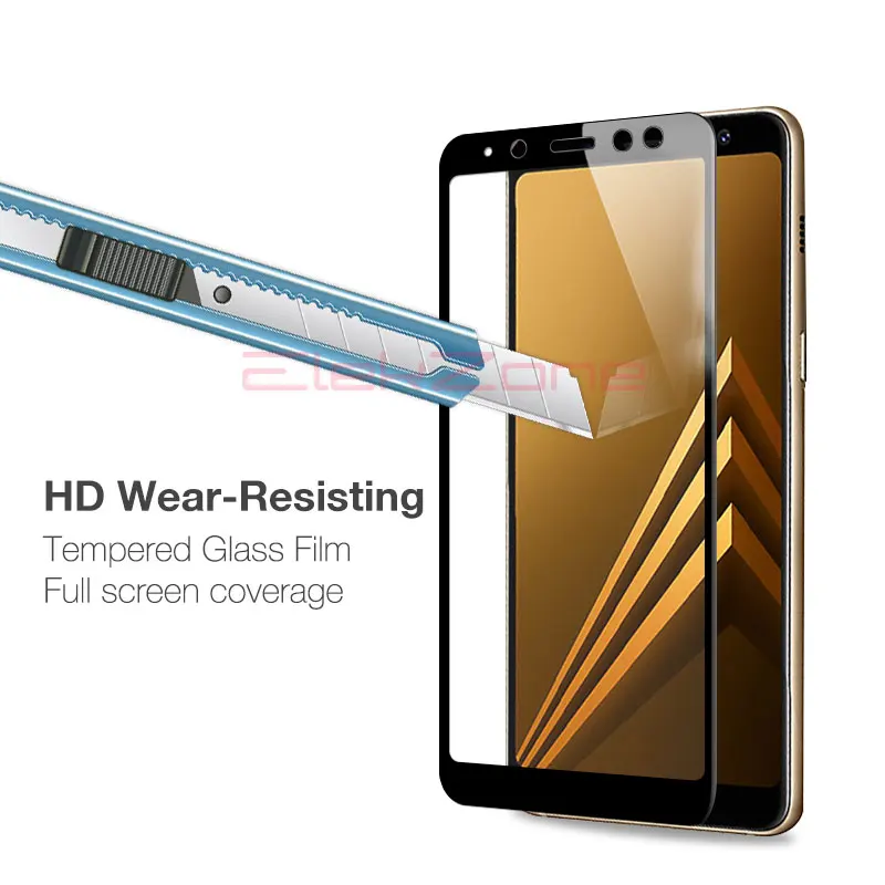 For Samsung Galaxy A5 J3 J5 J7 Pro 2017 For Samsung A6 A6plus A8 A8plus J4 J6 2018 Full Cover Tempered Glass Screen Protector