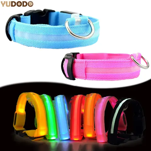 LED Dog Collar Night Safety YUDODO