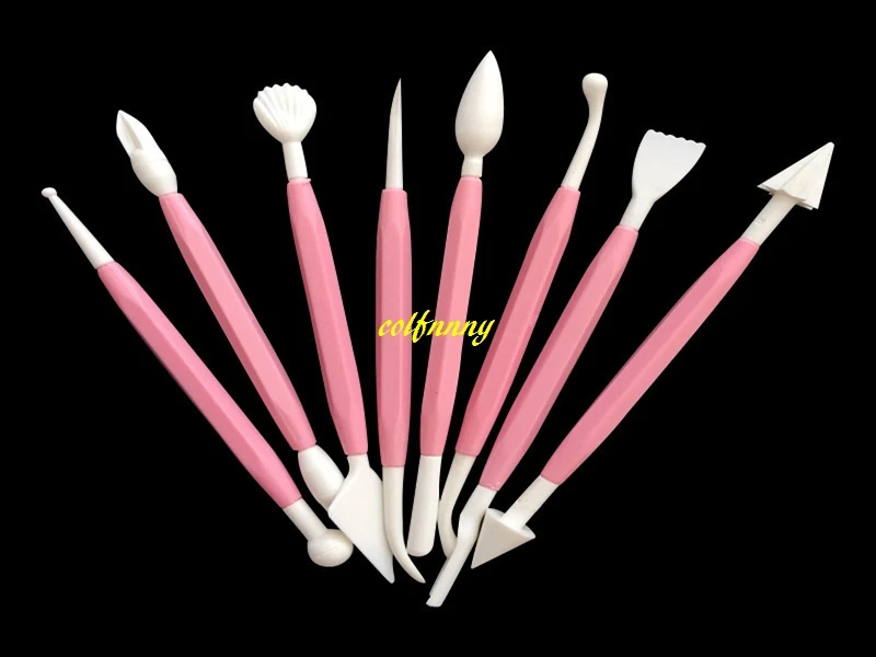 

500sets/lot 8pcs Carving Knife Set Sculpting Polymer Plunger Cutter Fondant Cake Cupcake Cookie Pastry Chocolate Baking tool