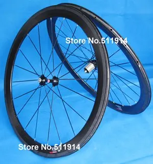 

FLX-WS-CW05 Full Carbon Road Bike 50mm Clincher Wheelset 700C - 50mm Rim , Spokes , hub , Brake pads, Skewers