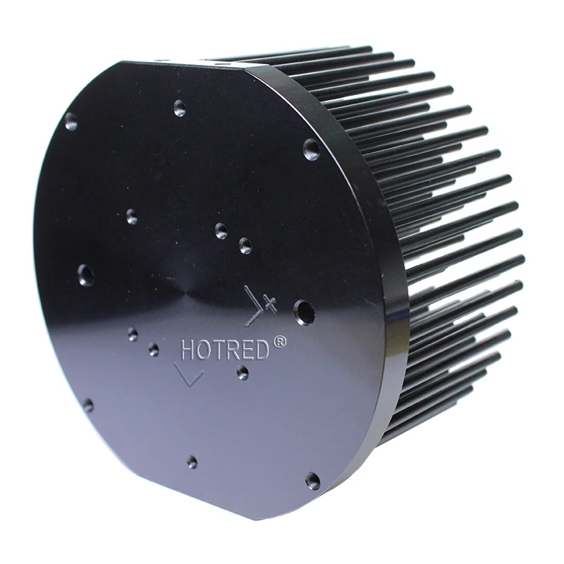 Round D133mm Pre-drilled LED Pin Fin Heatsink Compatible with COB CXB3590 Citizen CLU-048 Bridgeluux V29 COB LEDs Radiator