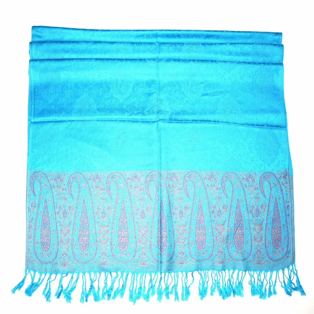 From India Scarf Paisley Tippet Oversize Ethnic Bufandas 100% Cotton Winter Scarves Turquoise Fashion Echarpe 200*70cm