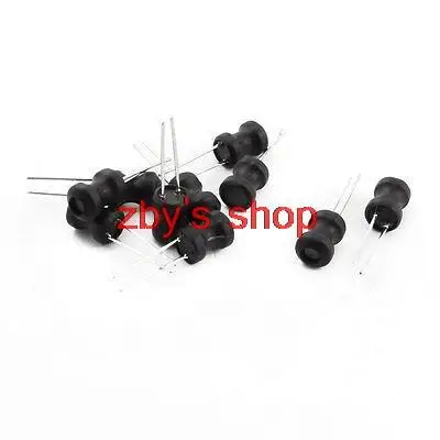 10 x 1mH 350mA 6x8mm 10% Ferrite Core Shielded Radial Lead Inductor Black