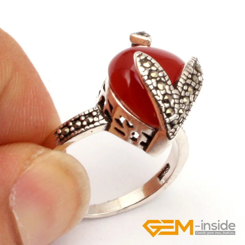 Red Agat e Antique Tibetan Silver Ring Earrings Pendant Jewelry Sets For Party For Women Gift