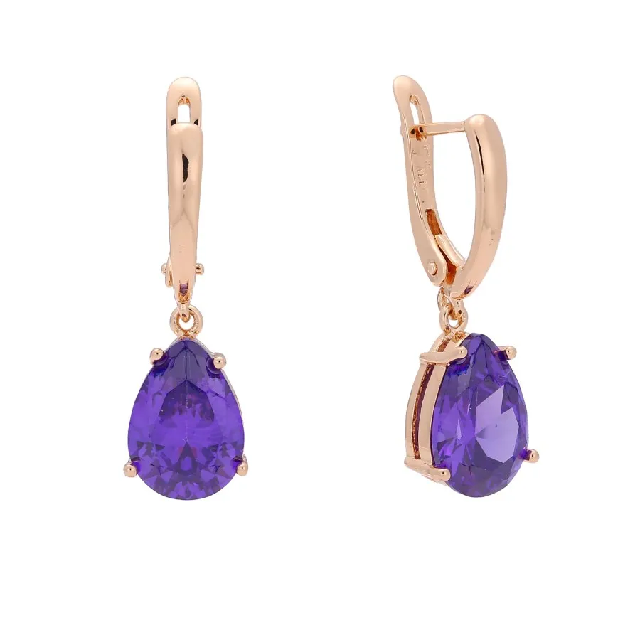 Women Drop Earrings Trendy 585 Rose Gold Color Fashion Jewelry New Design Blue Stone Lady Earring Gift