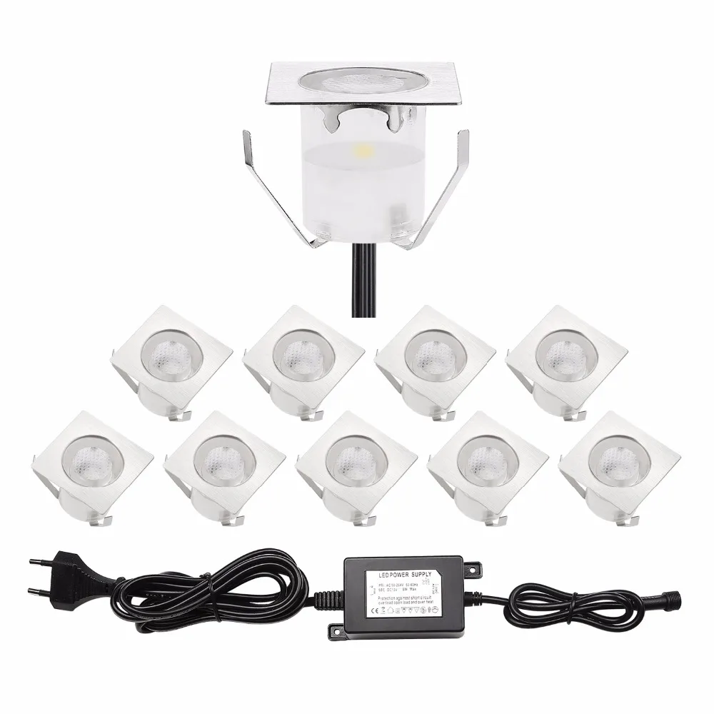 10pcs/set Path Ground Inground, Patio, Sidewalk, Stair Step, Garden 3 Leds/1 Led 40LM; 6LM Uplight for Outdoor Lighting B113-10