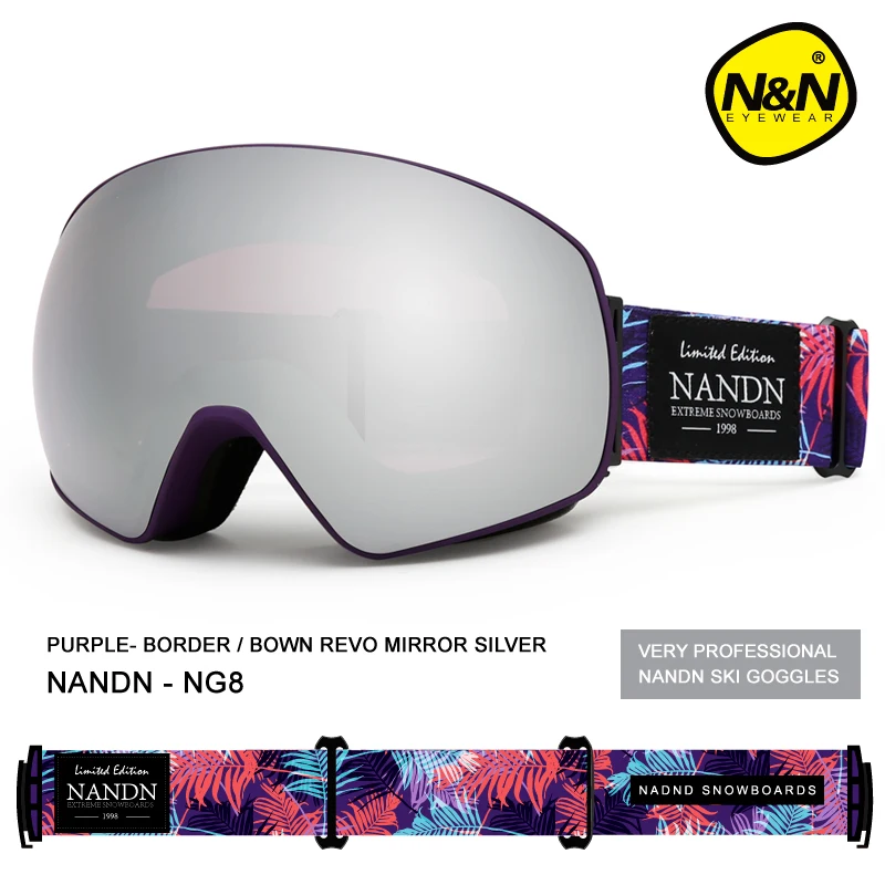 

NANDN Ski Goggles Double Layer UV 400 Anti-Fog Ski Mask Glasses Men Women Skiing Snow Snowboard Goggles Multifunction Eyewear