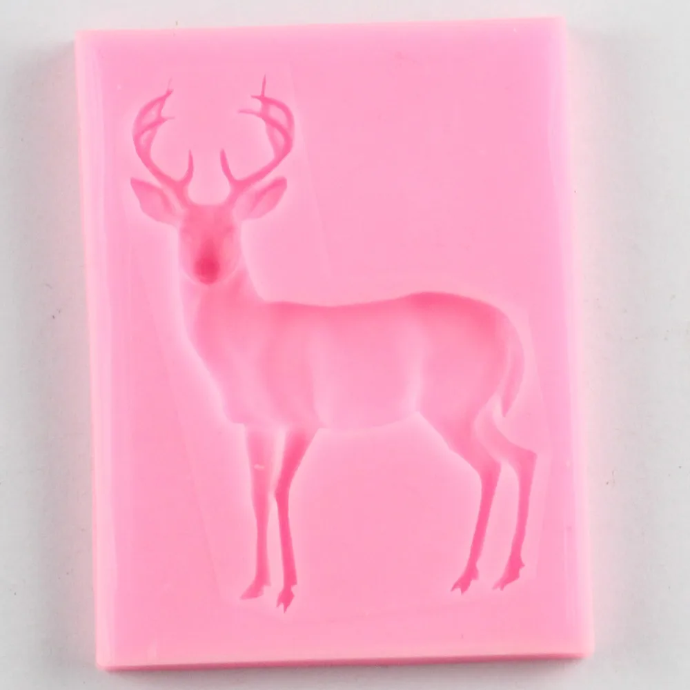 3D Deer Cake Decoration Fondant Mold Christmas Cake Baking Silicone Molds 3D Cupcake Candy Clay Chocolate Gumpaste Mould