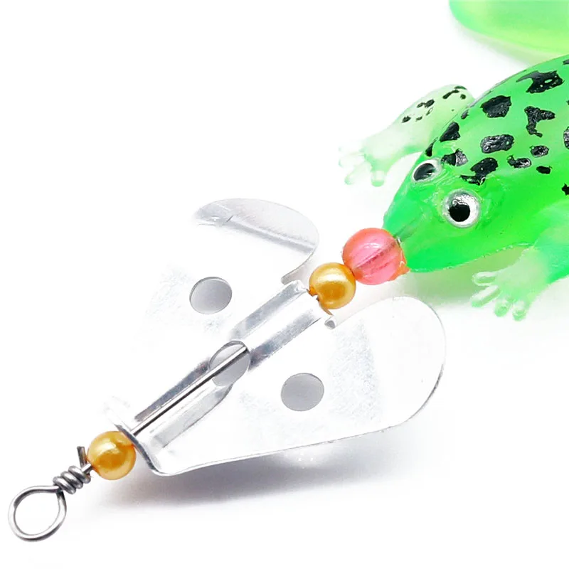 1PCS Frog Fishing Lures 90mm/6g High Quality Fishhooks Kopper Lifelike Target Frog soft Lure Snakehead Topwater Simulation