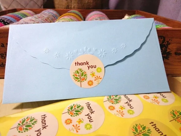 100PCS Thank you Flower Handmade Cake Packaging Label DIY Gift Label Sticker
