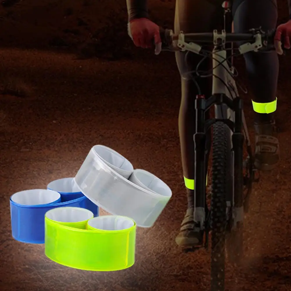 1PC Running Fishing Cycling Reflective Strips Warning Bike Safety Bicycle Bind Pants Leg Strap Reflective Tape Fluorescent Green