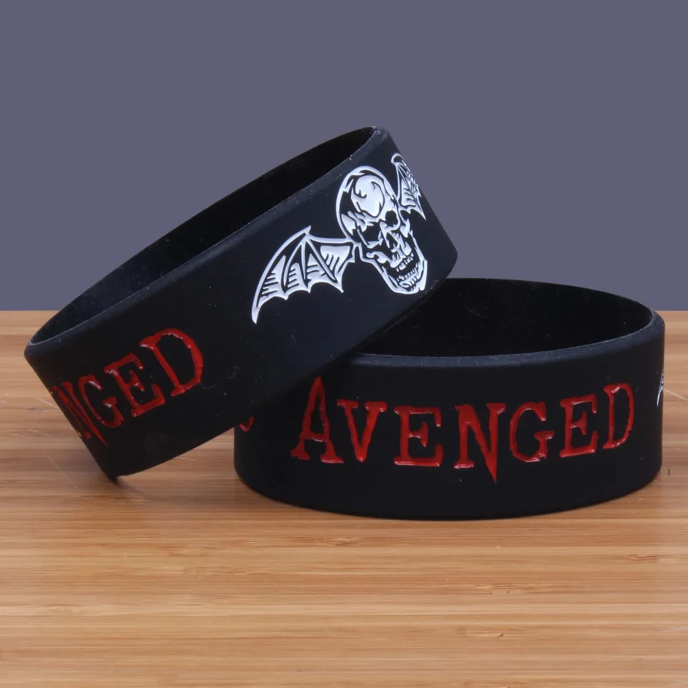 New 1PC SEVENFOLD AVENGED Silicone Letter Bracelet Men Wide Rock Music Band Rubber Bracelets & Bangles Women Jewelry Gifts SH310