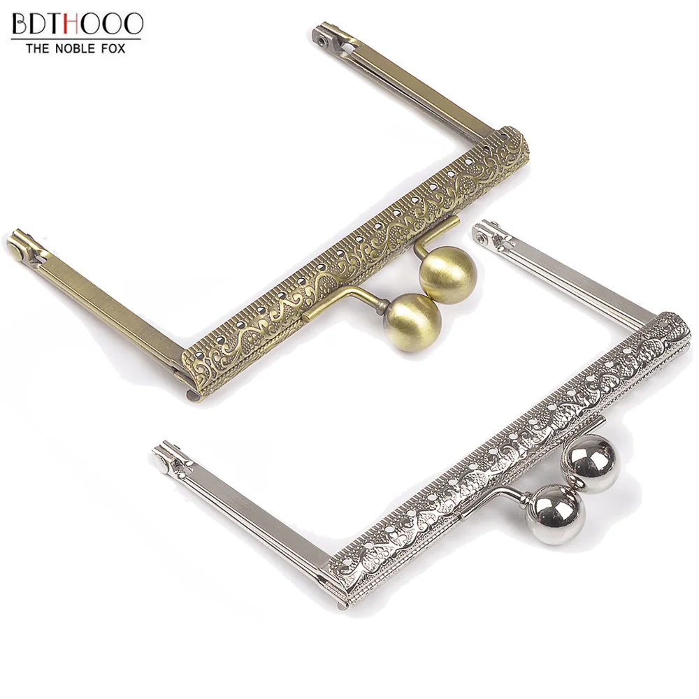 10pcs 10.5cm Metal Purse Frame Handle for Clutch Bag Handbag Accessories Making Kiss Clasp Lock Antique Bronze  Hardware