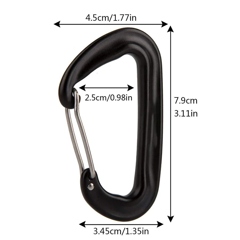 Professional Climbing Carabiner D Shape Mountaineering Buckle Hook 12KN Safety Lock Outdoor Climbing Equipment Accessory