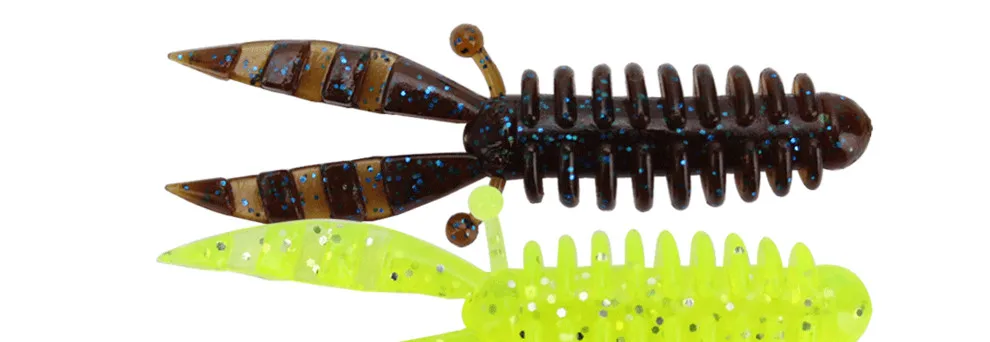 Angel köder weicher Köder künstliche Pop Mini Garnelen 5,5 cm/1,1g Wurm Maden lockt Schraub klemme Schwänze Los 10 Stück – Detail 1