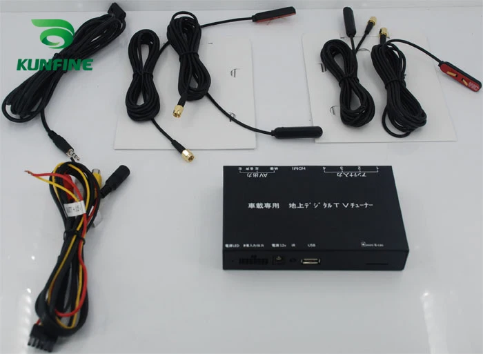 12V-24V Car Digital TV Receiver ISDB-T Full One Seg Mini B-cas Card With Four Tuner Antenna