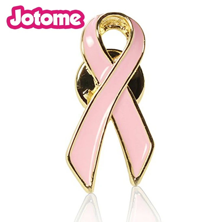 100pcs a lot  Official Breast Cancer Awareness Pink enamel ribbon Lapel Pin  1.25 inch