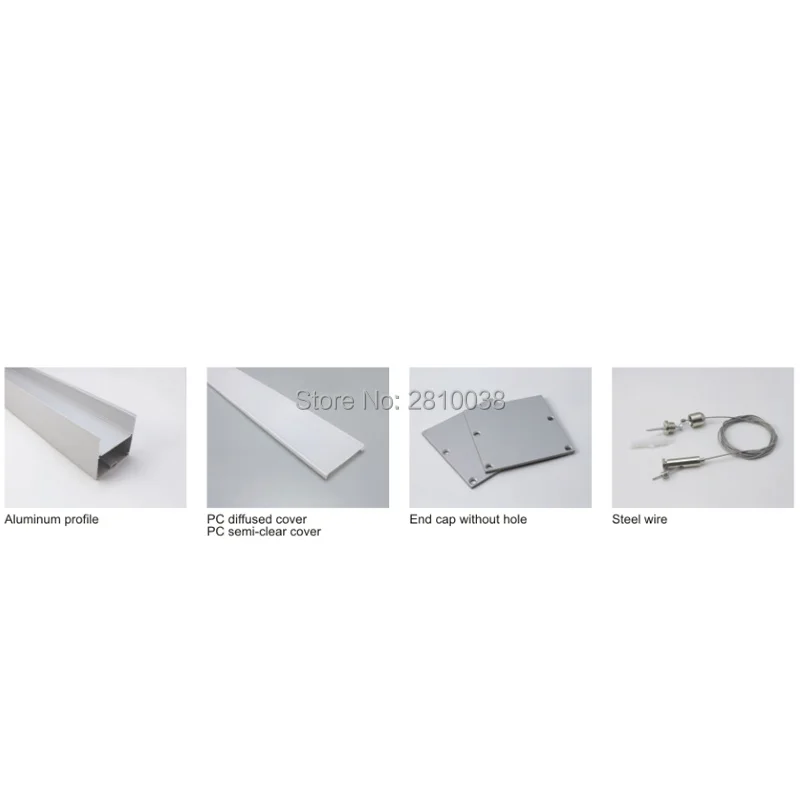 10X 1M Sets/Lot 60mm U aluminium profile for led strips and Office lighting led profile for suspending or pendant lamps